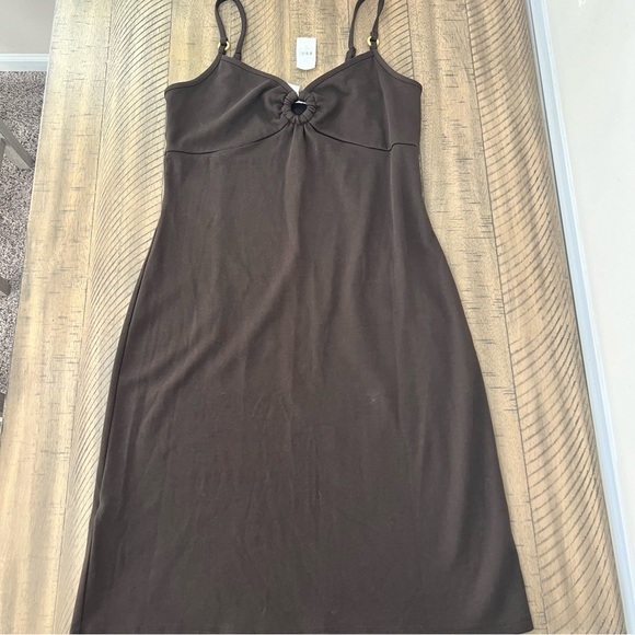Ann Taylor LOFT chocolate brown keyhole midi dress size 6 - Picture 2 of 8